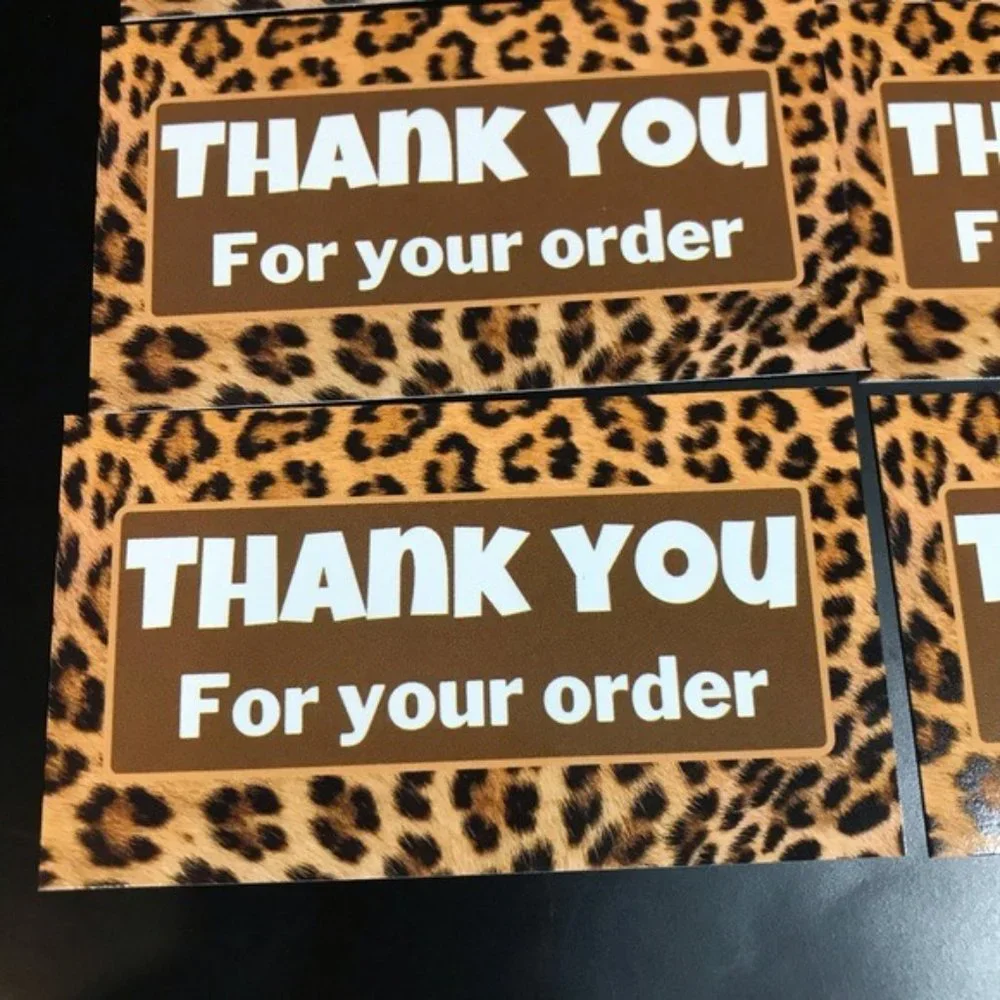 30 cheetah print thank you cards glossy size 3.5x2 new design